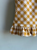 Mustard Gingham Frilly Top