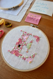 Initial Embroidery Kit | Pink and Green