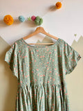 Green and Pink Floral Day Dress