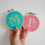 Mini Initial Cross Stitch Kit | Various Colours