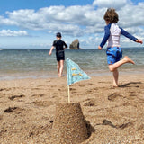 Hand Embroidered Sandcastle Flag