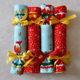 Red and White Snowflakes - Handmade Fabric Christmas Crackers