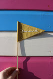 Hand Embroidered Sandcastle Flag