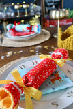 Red and White Snowflakes - Handmade Fabric Christmas Crackers