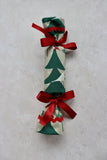 Christmas Trees and Robin - Handmade Fabric Christmas Crackers
