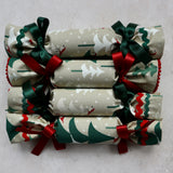 Christmas Trees and Robin - Handmade Fabric Christmas Crackers
