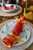 Red and White Snowflakes - Handmade Fabric Christmas Crackers
