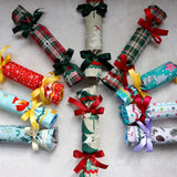 Christmas Trees and Robin - Handmade Fabric Christmas Crackers