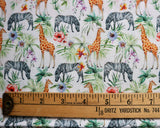 Eliza Cotton Fabric | Zebras and Giraffe's