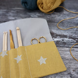 Silver Stars Crochet Hook Roll
