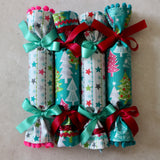 Bright Christmas Trees - Handmade Fabric Christmas Crackers